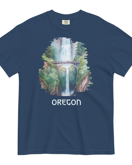 OREGON - MULTNOMAH FALLS - COMFORT COLORS - Unisex garment-dyed heavyweight t-shirt
