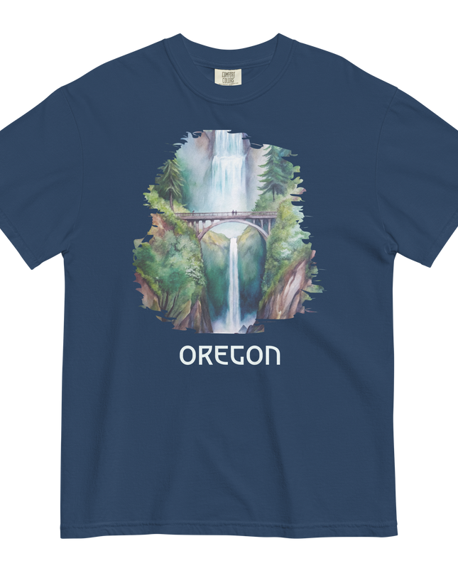 OREGON - MULTNOMAH FALLS - COMFORT COLORS - Unisex garment-dyed heavyweight t-shirt