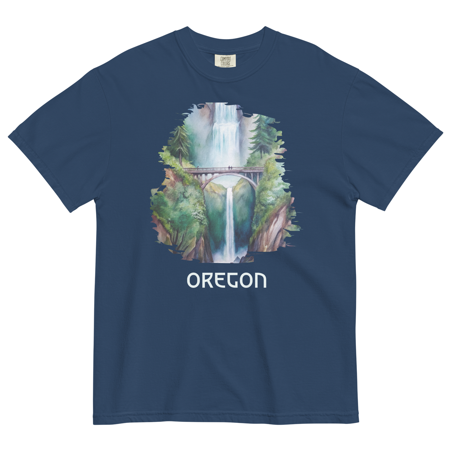 OREGON - MULTNOMAH FALLS - COMFORT COLORS - Unisex garment-dyed heavyweight t-shirt