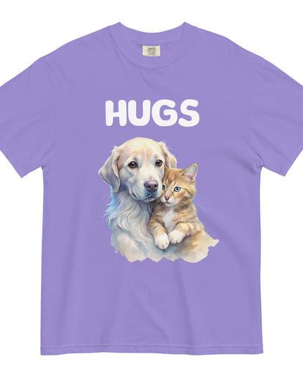 HUGS - Dog & Kitten - Comfort Color - Unisex garment-dyed heavyweight t-shirt