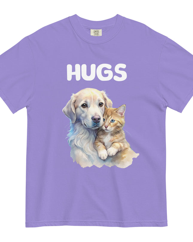HUGS - Dog & Kitten - Comfort Color - Unisex garment-dyed heavyweight t-shirt