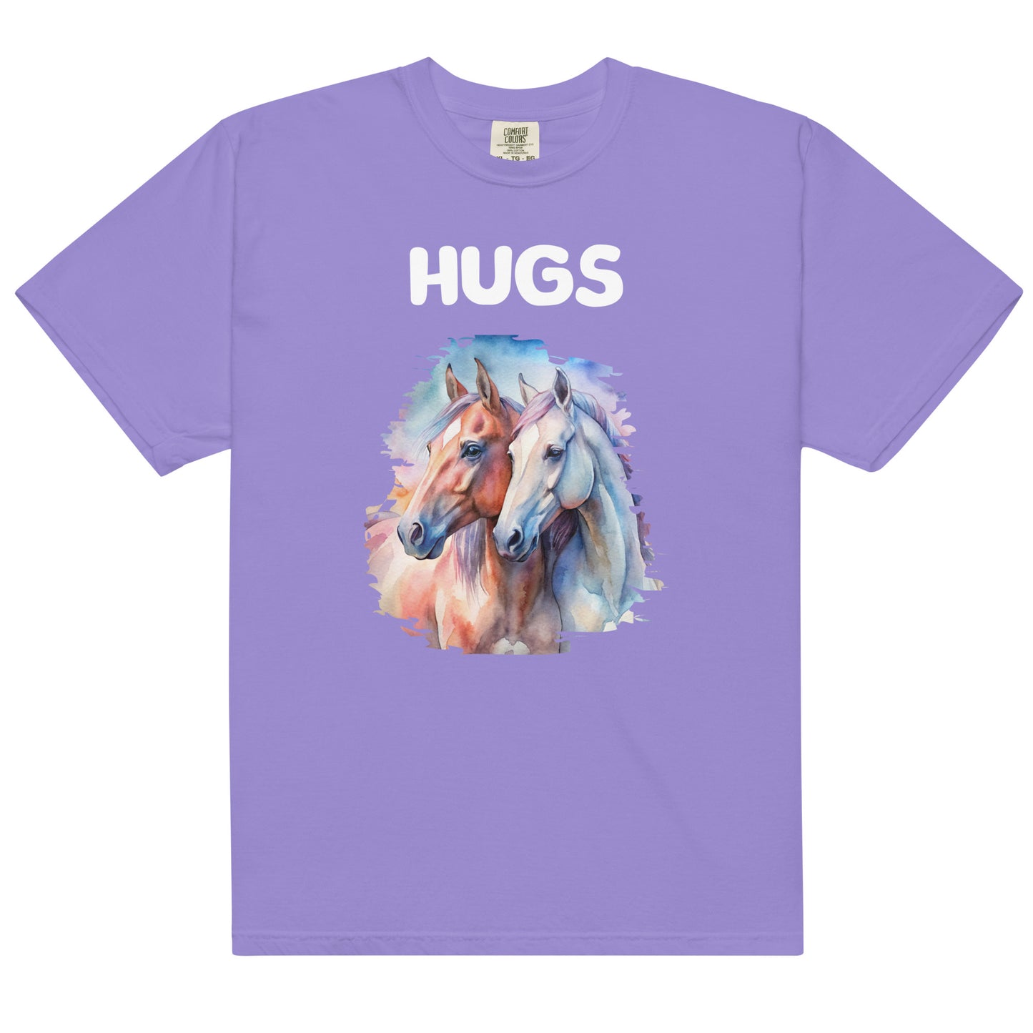 HUGS -HORSES - Comfort Colors - Unisex garment-dyed heavyweight t-shirt