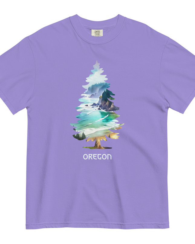 OREGON COSTAL TREE - COMFORT COLORS- Unisex garment-dyed heavyweight t-shirt