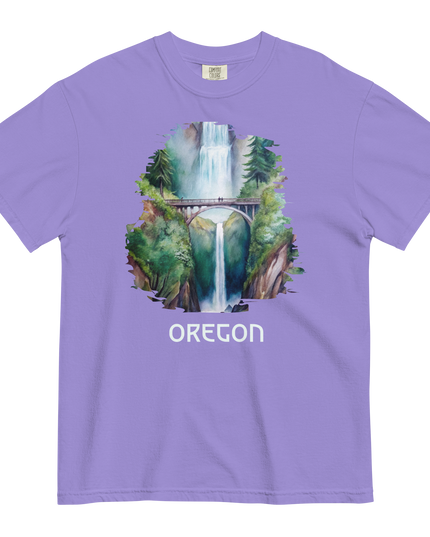 OREGON - MULTNOMAH FALLS - COMFORT COLORS - Unisex garment-dyed heavyweight t-shirt
