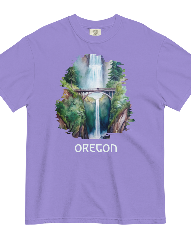 OREGON - MULTNOMAH FALLS - COMFORT COLORS - Unisex garment-dyed heavyweight t-shirt