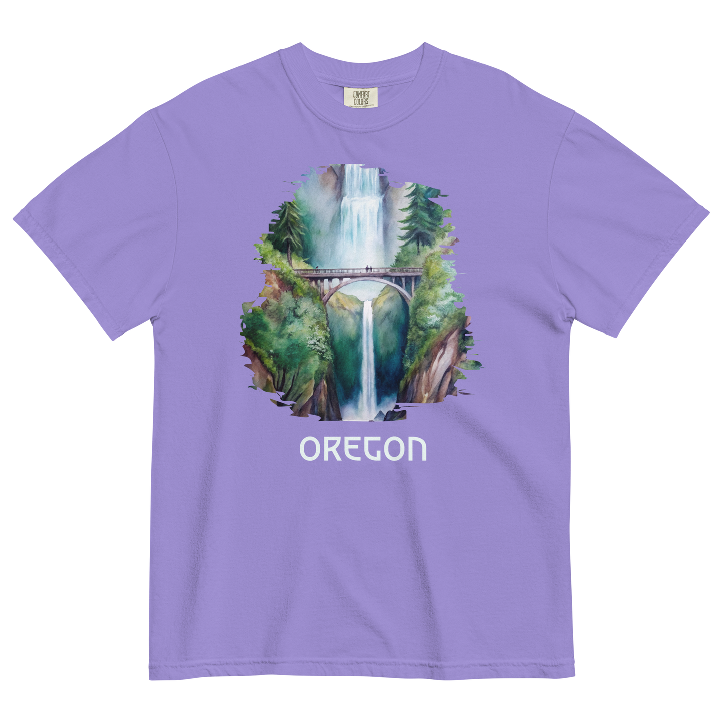 OREGON - MULTNOMAH FALLS - COMFORT COLORS - Unisex garment-dyed heavyweight t-shirt