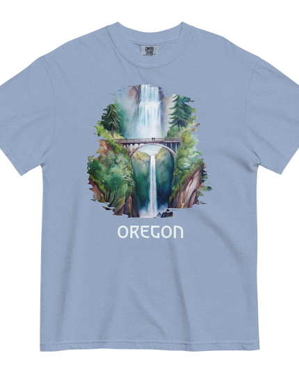 OREGON - MULTNOMAH FALLS - COMFORT COLORS - Unisex garment-dyed heavyweight t-shirt