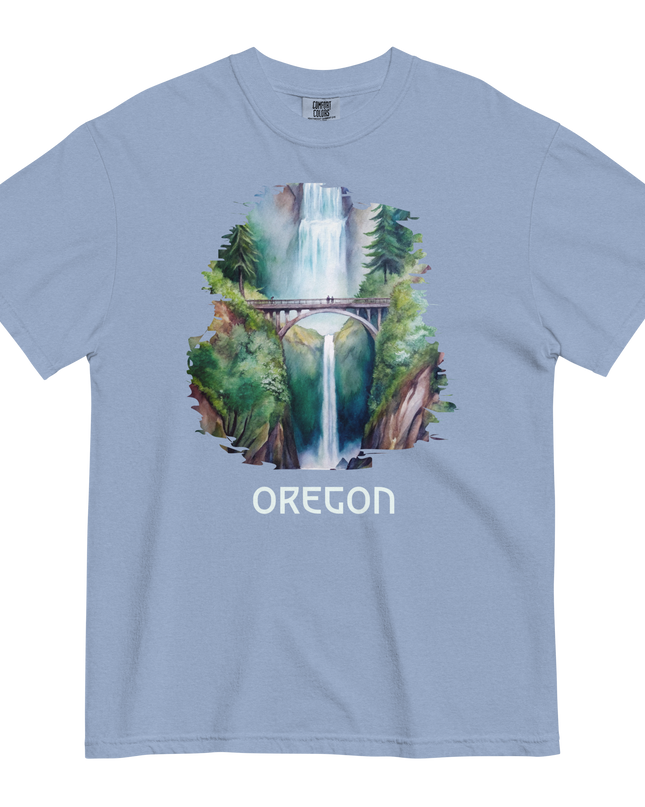 OREGON - MULTNOMAH FALLS - COMFORT COLORS - Unisex garment-dyed heavyweight t-shirt