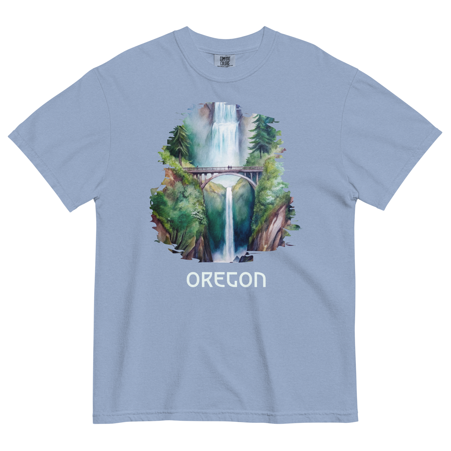 OREGON - MULTNOMAH FALLS - COMFORT COLORS - Unisex garment-dyed heavyweight t-shirt