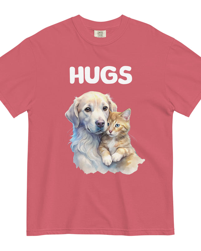 HUGS - Dog & Kitten - Comfort Color - Unisex garment-dyed heavyweight t-shirt