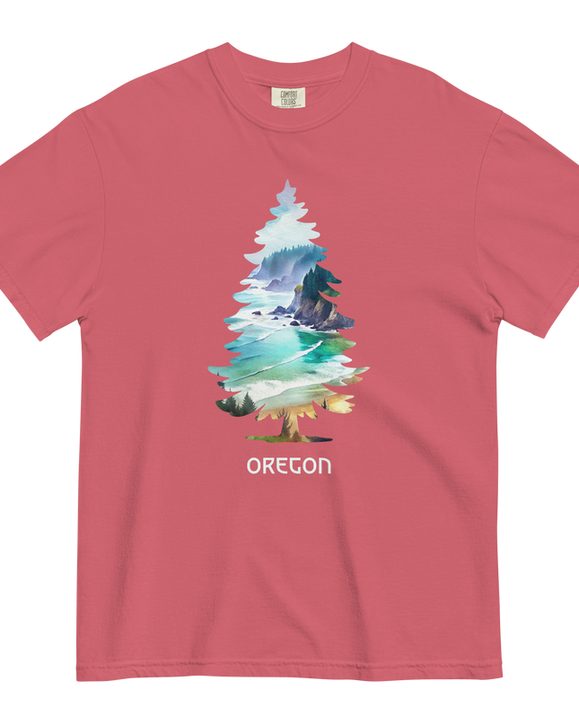 OREGON COSTAL TREE - COMFORT COLORS- Unisex garment-dyed heavyweight t-shirt