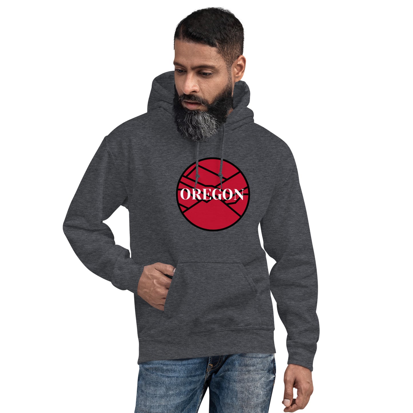 OREGON - Red/Black - Unisex Hoodie