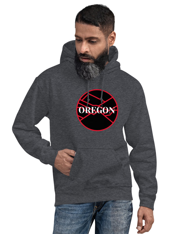 OREGON - Black/Red - Unisex Hoodie