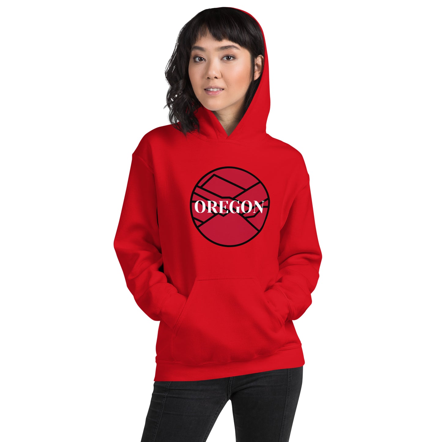 OREGON - Red/Black - Unisex Hoodie