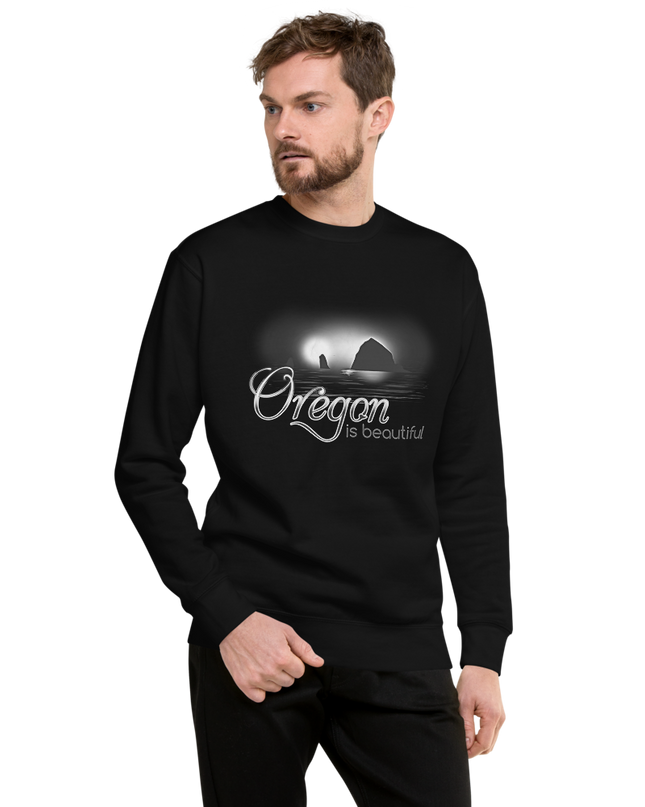 Oregon is Beautiful/ BW - Unisex Premium Sweatshirt