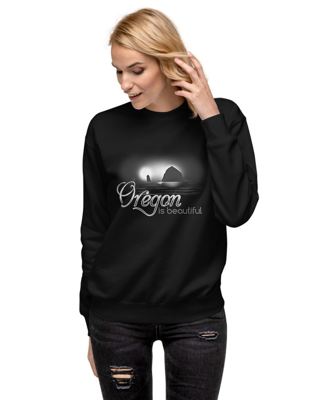 Oregon is Beautiful/ BW - Unisex Premium Sweatshirt