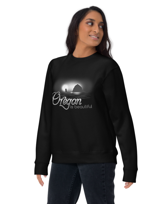 Oregon is Beautiful/ BW - Unisex Premium Sweatshirt