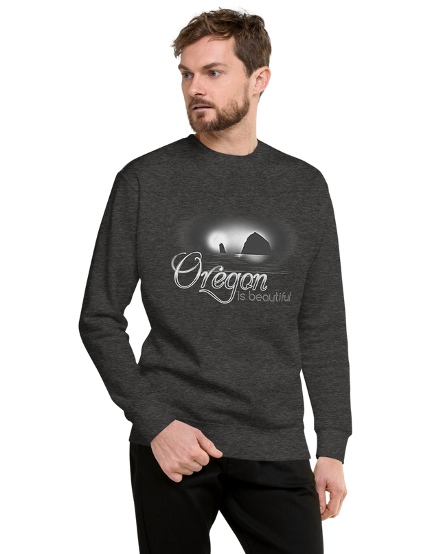 Oregon is Beautiful/ BW - Unisex Premium Sweatshirt