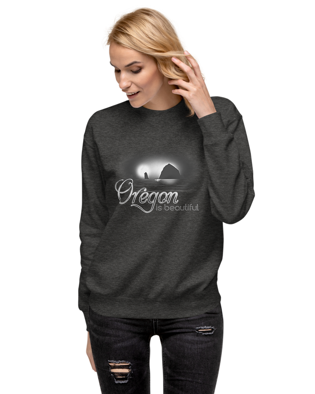Oregon is Beautiful/ BW - Unisex Premium Sweatshirt