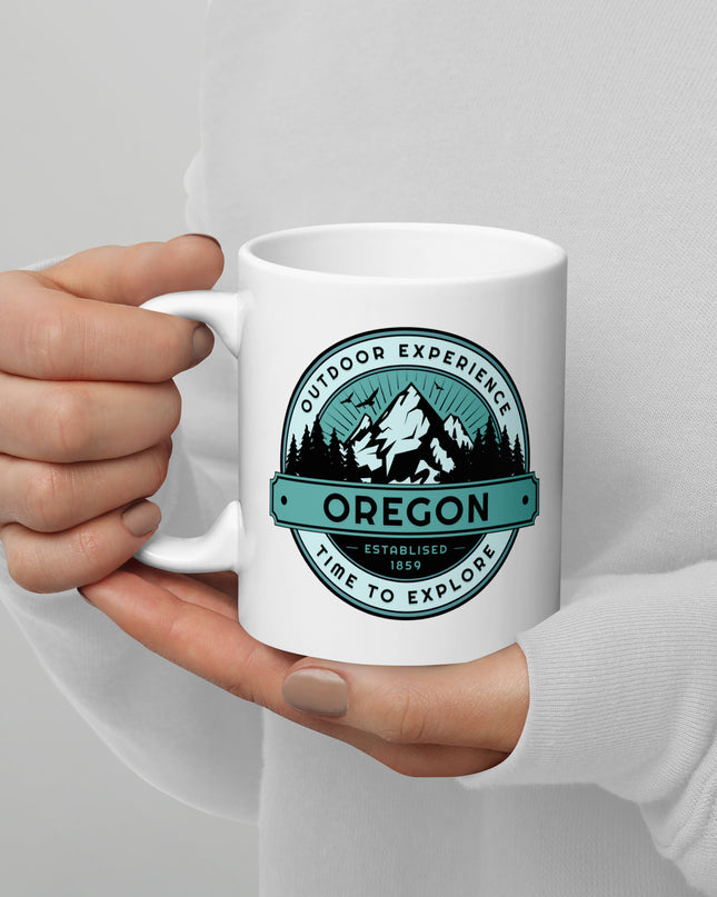 OREGON - OUTDOOR EXPERIENCE - White glossy mug