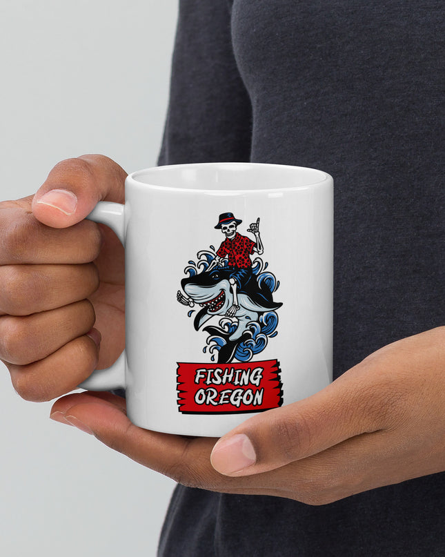 Fishing Oregon/ Get Your Limit - White glossy mug