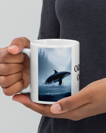 Oregon Orca - White glossy mug