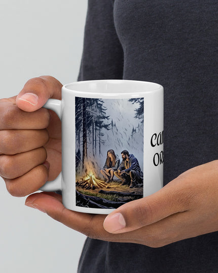 Camping Oregon - White glossy mug
