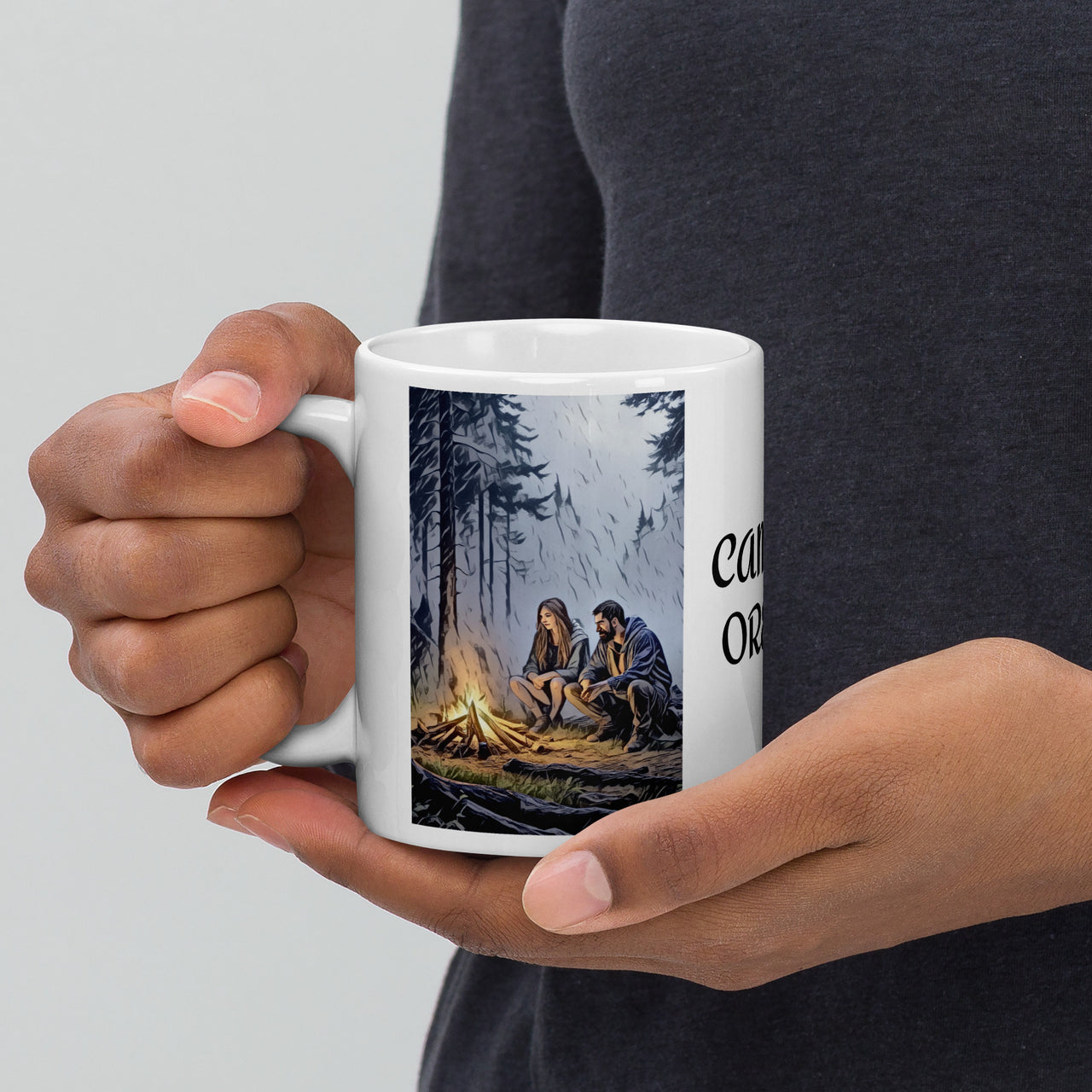 Camping Oregon - White glossy mug