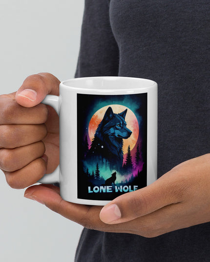 Lone Wolf - White glossy mug