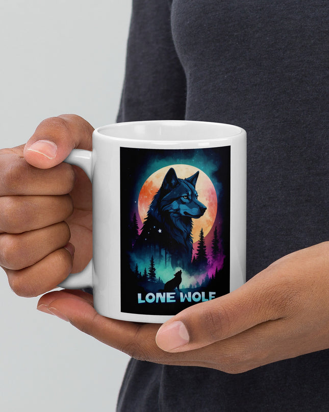Lone Wolf - White glossy mug