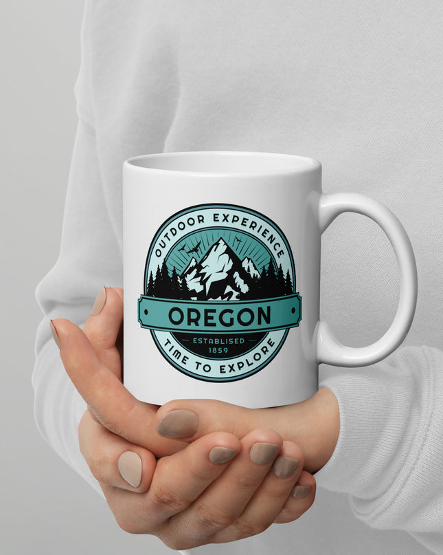 OREGON - OUTDOOR EXPERIENCE - White glossy mug