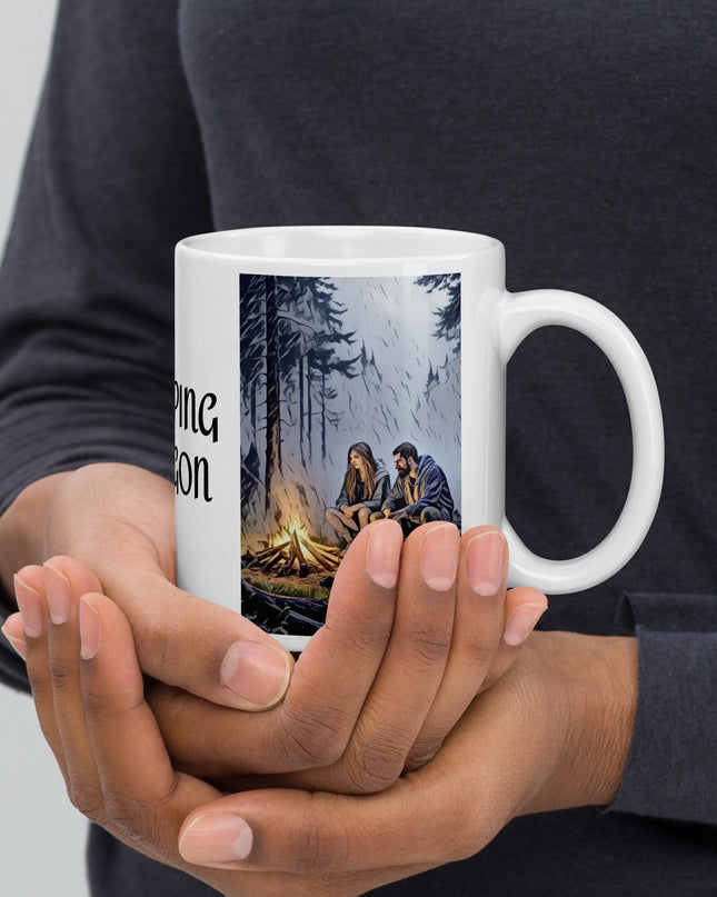 Camping Oregon - White glossy mug