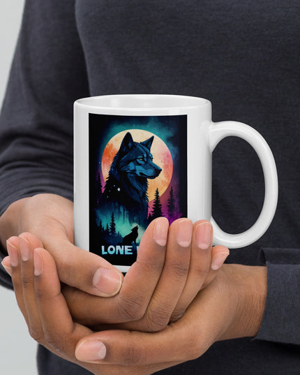 Lone Wolf - White glossy mug