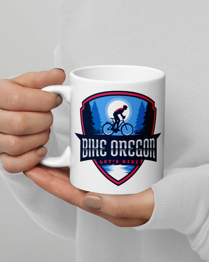 Bike Oregon - White glossy mug