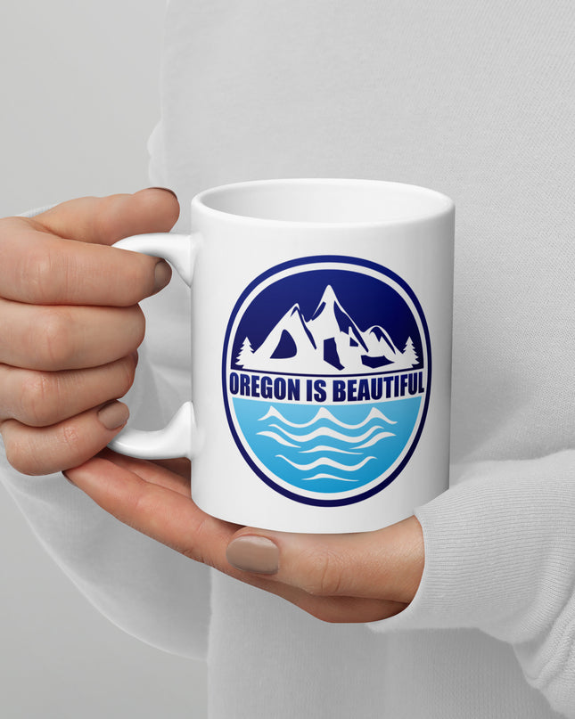 Oregon is Beautiful - White glossy mug