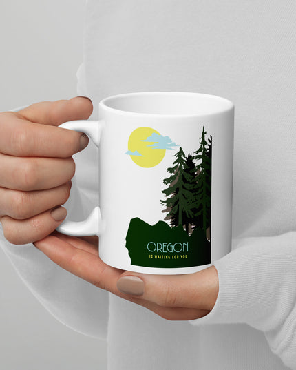 Oregon is Waiting For You - White glossy mug