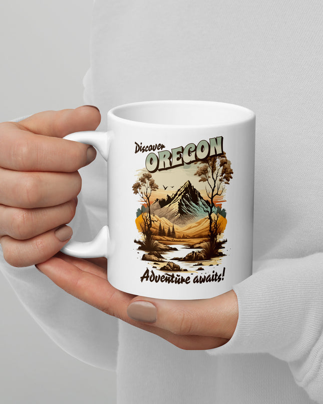 Discover Oregon - White glossy mug