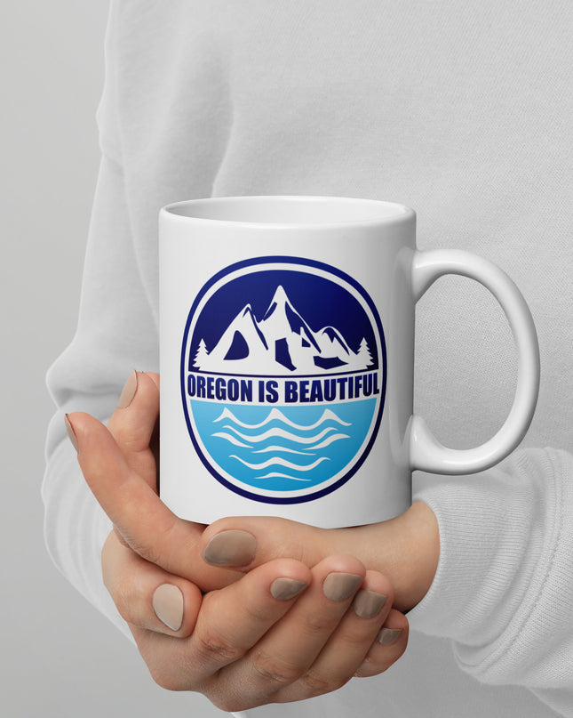 Oregon is Beautiful - White glossy mug