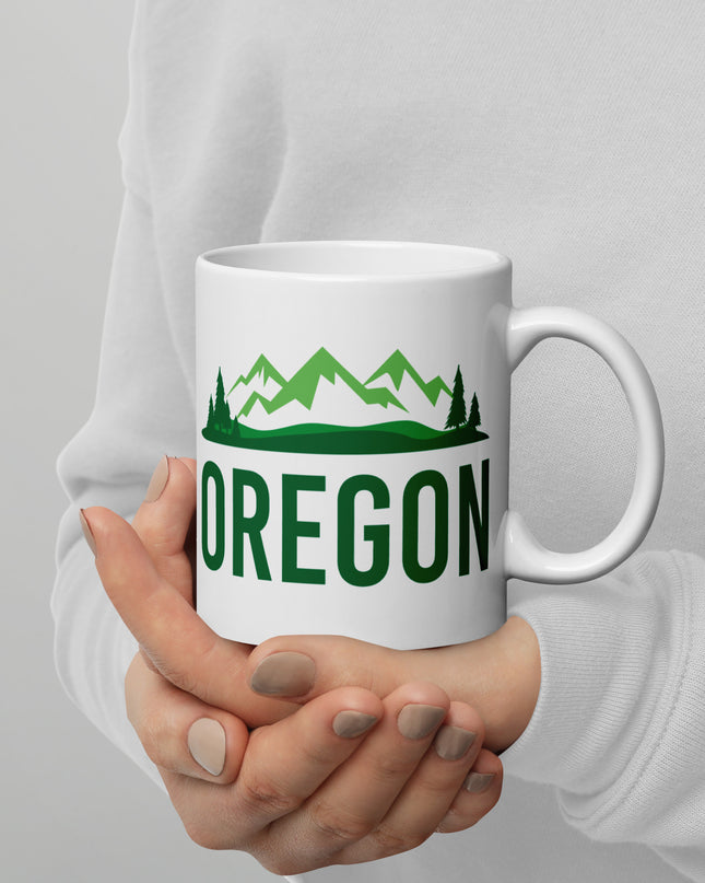 Keep Oregon Green - White glossy mug