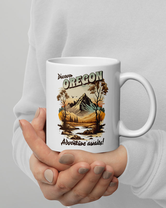 Discover Oregon - White glossy mug