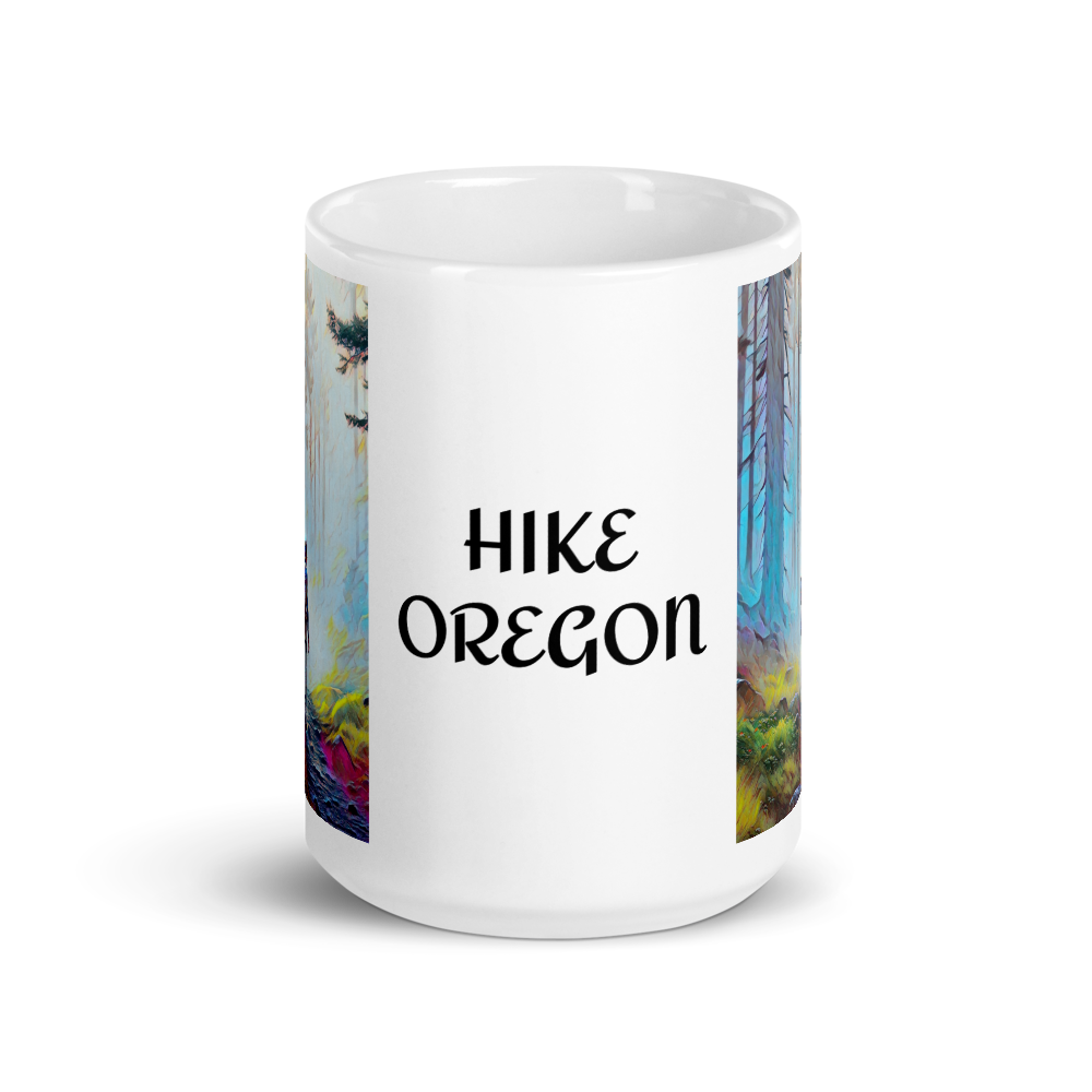 Hike Oregon - White glossy mug