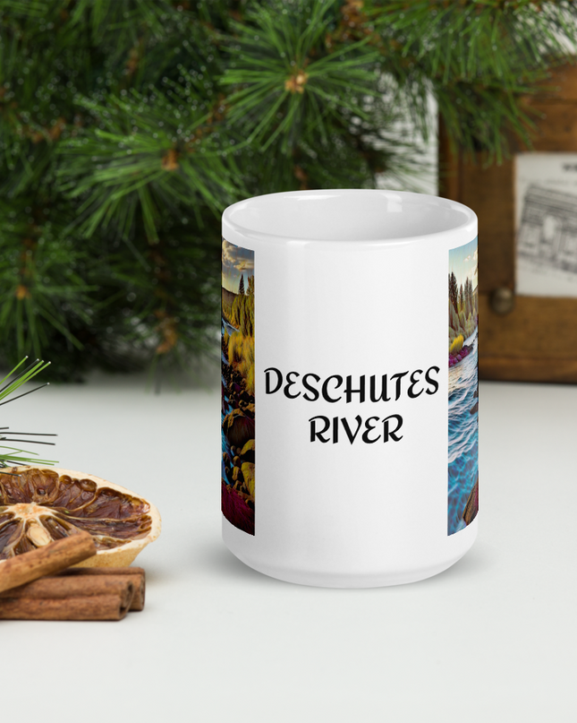 Deschutes River - White glossy mug