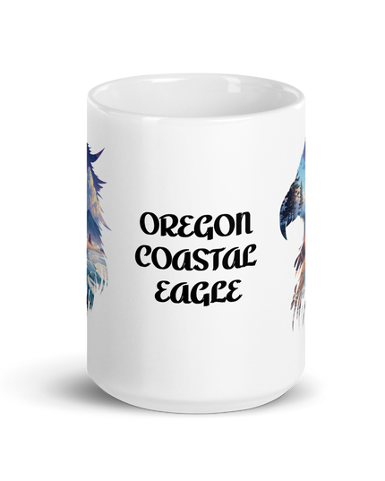 OREGON COASTAL EAGLE - White glossy mug
