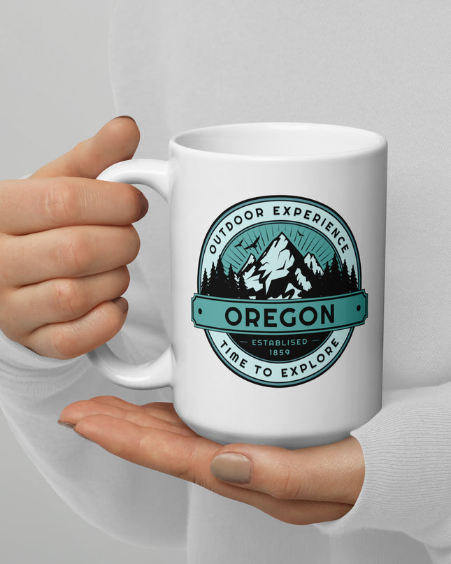 OREGON - OUTDOOR EXPERIENCE - White glossy mug
