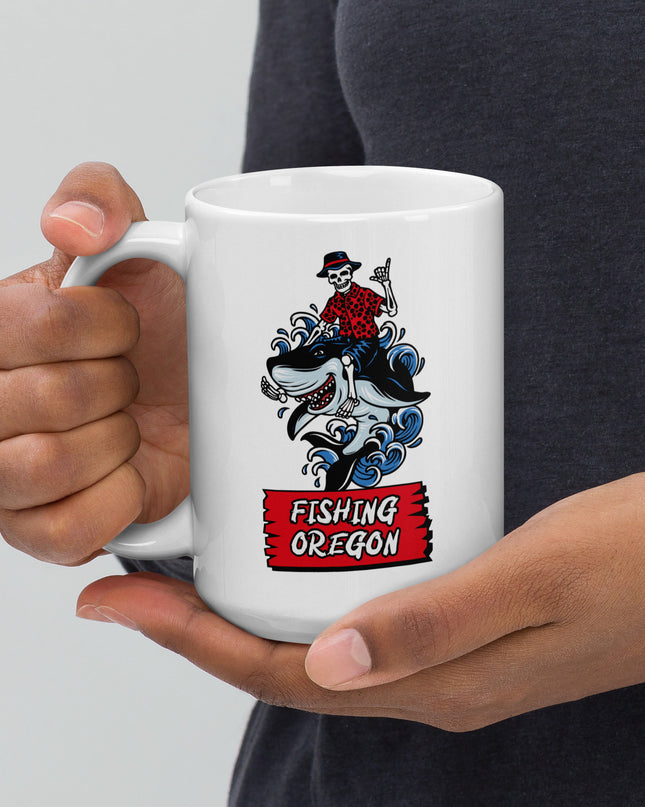 Fishing Oregon/ Get Your Limit - White glossy mug