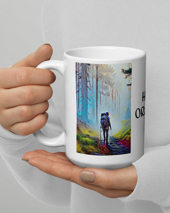 Hike Oregon - White glossy mug