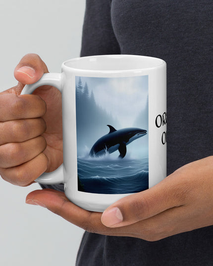 Oregon Orca - White glossy mug