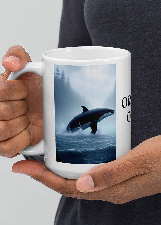 Oregon Orca - White glossy mug