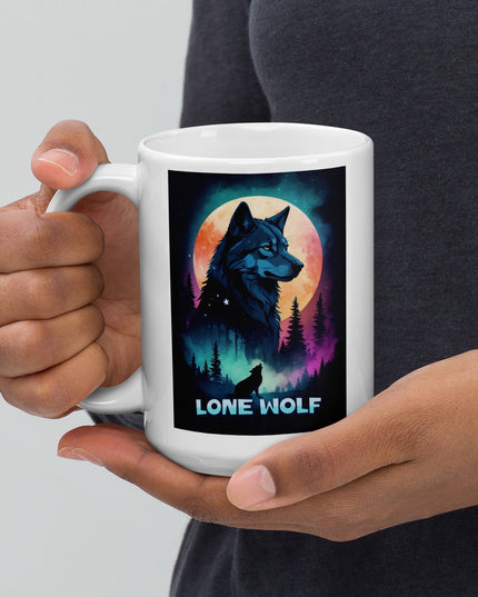 Lone Wolf - White glossy mug