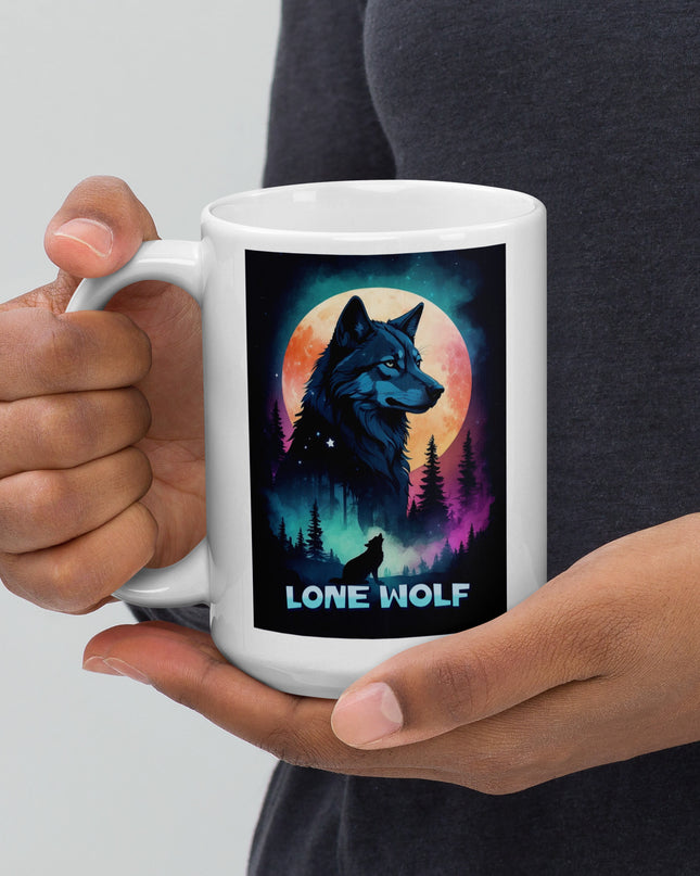 Lone Wolf - White glossy mug